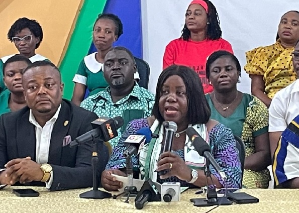 Perpetual Ofori- Ampofo,President of the Ghana Registered Nurses and Midwives Association addressing the press Perpetual Ofori- Ampofo,President of the Ghana Registered Nurses and Midwives Association addressing the press