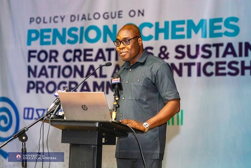 Prof Stephen Mictual, Vice Chancellor, UEW, speaking at the dialogue GH creatives deserve good pension scheme -speakers at CeRCCA dialogue