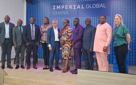 Sadiq Khan (5th from left), Prof Nana Aba Appiah Amfo (5th from right) and other dignitaries after the event Sadiq Khan (5th from left), Prof Nana Aba Appiah Amfo (5th from right) and other dignitaries after the event