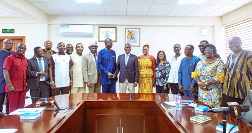 Haruna Iddrisu (arrowed), Education Minister, with the board members