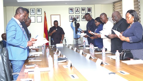 Kenneth Gilbert Adjei (arrowed), Minister of Works, Housing and Water Resources, inaugurating the board of Architects Registration Council Kenneth Gilbert Adjei (arrowed), Minister of Works, Housing and Water Resources, inaugurating the board of Architects Registration Council