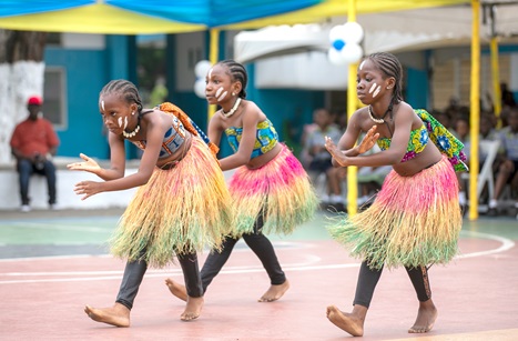 Pupils of the Ridge Church School performing the Kundum dance Pupils of the Ridge Church School performing the Kundum dance