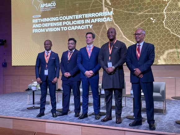 The acting Commandant, Air Commodore David Akrong (2nd from right) ina group photo with some speakers at the conference. The acting Commandant, Air Commodore David Akrong (2nd from right) ina group photo with some speakers at the conference.