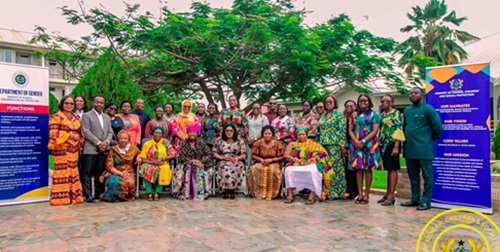 Dr Agnes Naa Momo Lartey (seated 3rd from right), Minister for Gender, Children and Social Protection, with members of the Ministerial Advisory Board, Gender Equity Committee and participants after the retreat Dr Agnes Naa Momo Lartey (seated 3rd from right), Minister for Gender, Children and Social Protection, with members of the Ministerial Advisory Board, Gender Equity Committee and participants after the retreat