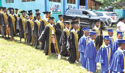 A procession of the graduating learners