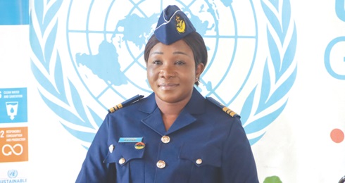 Squadron Leader Sharon Mwinsote Syme, 2024 Military Gender Advocate. Picture: ELVIS NII NOI DOWUONA Squadron Leader Sharon Mwinsote Syme, 2024 Military Gender Advocate. Picture: ELVIS NII NOI DOWUONA