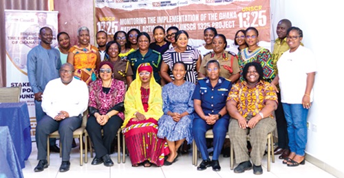 Theodora Willams-Anti (3rd from right), Executive Director, FOSDA, with participants after the policy dialogue 