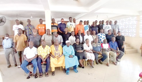 Justice Mensah-Homiah (seated 5th from right), a justice of the Court of Appeal, with various transport union members and drivers in Koforidua Justice Mensah-Homiah (seated 5th from right), a justice of the Court of Appeal, with various transport union members and drivers in Koforidua