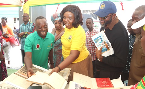 Dr Evans Aggrey-Darkoh (left), the Head of the Civil Service, and Wilhelmina Asamoah (middle), the Chief Director, Ministry of Sports and Recreation, going through a diary of Dr Kwame Nkrumah which is being exhibited by the Public Records and Archives Administration Department. Picture: ELVIS NII NOI DOWUONA Dr Evans Aggrey-Darkoh (left), the Head of the Civil Service, and Wilhelmina Asamoah (middle), the Chief Director, Ministry of Sports and Recreation, going through a diary of Dr Kwame Nkrumah which is being exhibited by the Public Records and Archives Administration Department. Picture: ELVIS NII NOI DOWUONA