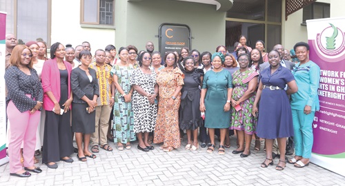 Patricia Blankson Akakpo (arrowed), Executive Director of NETRIGHT, with participants after the meeting. Picture: EDNA SALVO KOTEY Patricia Blankson Akakpo (arrowed), Executive Director of NETRIGHT, with participants after the meeting. Picture: EDNA SALVO KOTEY