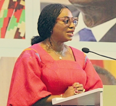 Charlotte Osei delivering the lecture