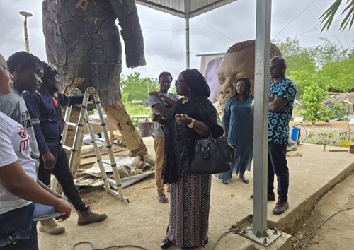 Minister for Tourism, Culture and Creative Arts, Hon. Abla Dzifa Gomashie at Nkyinkyim Museum Tourism Ministry to explore strategic collaboration with Nkyinkyim Museum