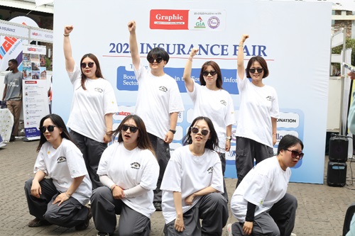 A christian group from South Korea performing at the insurance fair. Pictures: BENEDICT OBUOBI