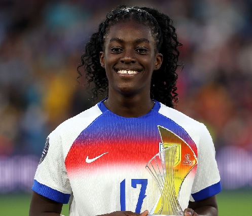 Agyemang received her award on the pitch in Basel following the final