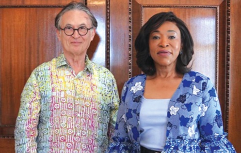 Shirley Ayorkor Botchwey, Secretary-General of the Commonwealth, with Dr Viktor Sebek (left), Founding Chairman, South South Cooperation Council, after their meeting
