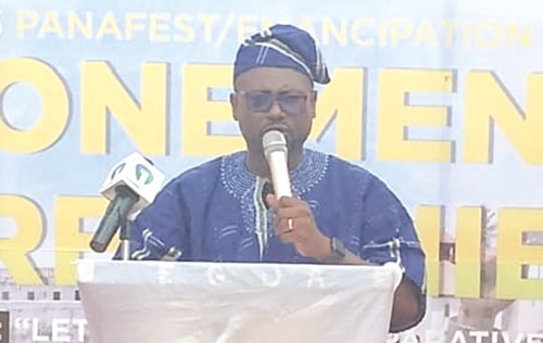 Abeiku Aggrey Santana, Deputy Chief Executive Officer of GTA, speaking at the event