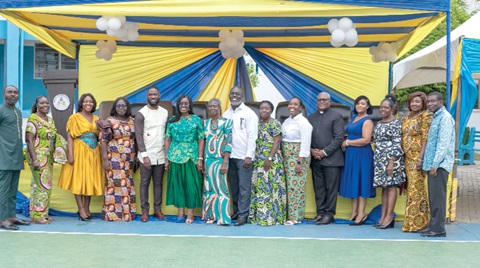 Some guests and management staff of the school after the event Some guests and management staff of the school after the event