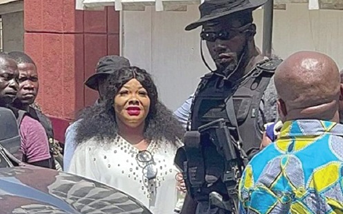 Nana Agradaa being led into prison custody to begin serving her 15-year sentence Nana Agradaa being led into prison custody to begin serving her 15-year sentence