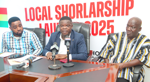 Alex Kwaku Asafo-Agyei (middle), Registrar, Ghana Scholarships Secretariat, launching the portal. With him are Joseph Essah (right), Deputy Director of Administration, and Setor Yaw Adanuvor, Deputy Director of Operations of the secretariat. Picture: ELVIS NII NOI DOWUONA Alex Kwaku Asafo-Agyei (middle), Registrar, Ghana Scholarships Secretariat, launching the portal. With him are Joseph Essah (right), Deputy Director of Administration, and Setor Yaw Adanuvor, Deputy Director of Operations of the secretariat. Picture: ELVIS NII NOI DOWUONA