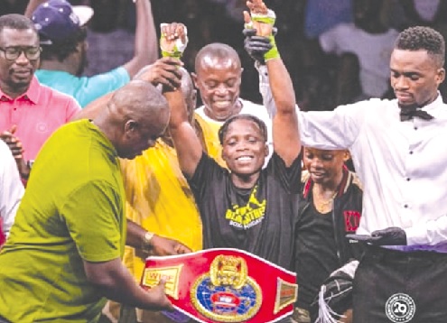 Abigail Quartey (being decorated with the belt) is set to embark on a training tour Abigail Quartey (being decorated with the belt) is set to embark on a training tour