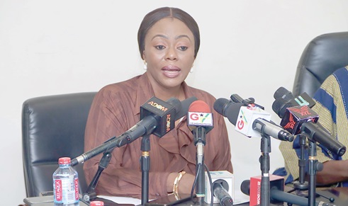 Benita Sena Okity-Duah, Coordinator, Free Senior High School Secretariat, addressing the press conference. Picture: ELVIS NII NOI DOWUONA Benita Sena Okity-Duah, Coordinator, Free Senior High School Secretariat, addressing the press conference. Picture: ELVIS NII NOI DOWUONA