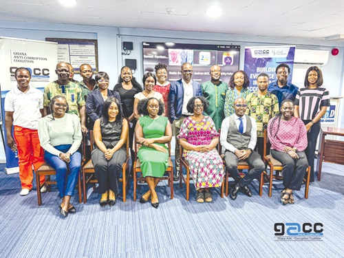 Beauty Emefa Narteh (3rd from right), Executive Secretary, GACC, and Sally Hayfron-Benjamin Boaten (3rd from left), Managing Partner at HB & O Legal, with participants and organisers at the workshop Beauty Emefa Narteh (3rd from right), Executive Secretary, GACC, and Sally Hayfron-Benjamin Boaten (3rd from left), Managing Partner at HB & O Legal, with participants and organisers at the workshop