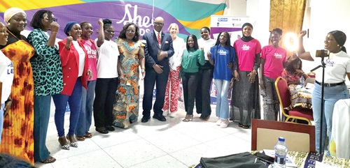Some members of the She Leads Movement with dignitaries that were present at the launch of the movement Some members of the She Leads Movement with dignitaries that were present at the launch of the movement