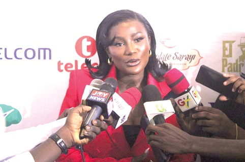 Jahara Osman (inset), the Founder of Premier Rehabilitation Centre, speaking at the event