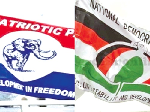 Flags of the two major political parties Flags of the two major political parties