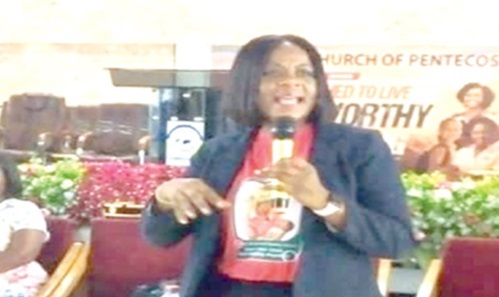 Dr Sophia Quist, the Ashaiman Municipal Director of Health Services, addressing the parents Dr Sophia Quist, the Ashaiman Municipal Director of Health Services, addressing the parents