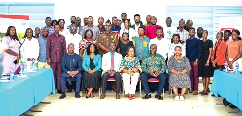 Dr Charity Binka (seated 3rd from right), Executive Director, WOMEC; Dr Kasim Abdulai (seated left), Director of Operations, CAPHA, and Olivia Timpo (seated 2nd from left), Deputy Director, Nutrition Department, Family Health Division, Ghana Health Service, with other participants after the workshop Dr Charity Binka (seated 3rd from right), Executive Director, WOMEC; Dr Kasim Abdulai (seated left), Director of Operations, CAPHA, and Olivia Timpo (seated 2nd from left), Deputy Director, Nutrition Department, Family Health Division, Ghana Health Service, with other participants after the workshop