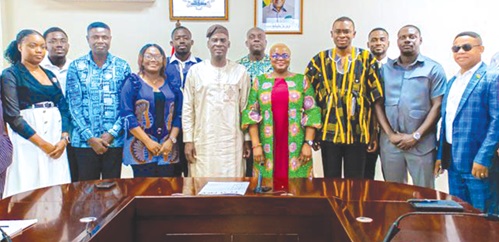 Haruna Iddrisu (4th from left), Education minister, with members of the committee after the inauguration