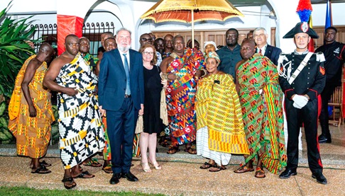 Laura Ranalli (3rd left front row), Italian Ambassador to Ghana, together with Baffour Hyiaman Brentuo VI, Mawerehene, and other guests who attended the event Laura Ranalli (3rd left front row), Italian Ambassador to Ghana, together with Baffour Hyiaman Brentuo VI, Mawerehene, and other guests who attended the event
