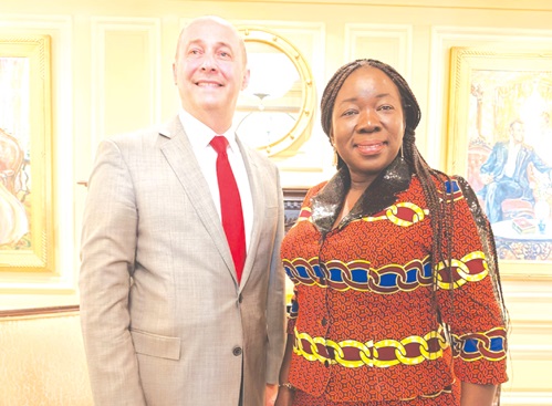 Elizabeth Ofosu-Adjare, Minister of Trade, Agribusiness and Industry, with Thomas Bruns, deputy Assistant Secretary for the Middle East and Africa Elizabeth Ofosu-Adjare, Minister of Trade, Agribusiness and Industry, with Thomas Bruns, deputy Assistant Secretary for the Middle East and Africa