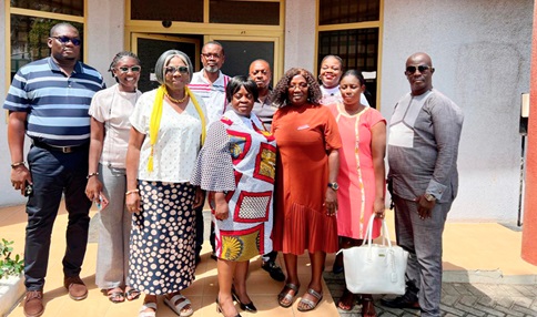 Nancy Ansah (middle), Director of Programmes, HFFG; Hellen Attah (3rd from right), Chairperson of the National Malaria Taskforce, and other members after the training Nancy Ansah (middle), Director of Programmes, HFFG; Hellen Attah (3rd from right), Chairperson of the National Malaria Taskforce, and other members after the training