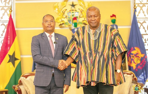 President John Mahama with Edouard Nduwimana, Ambassador of the Republic of Burundi