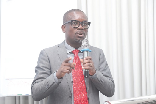 • Prof. Francis -Otto, Director-General,Nuclear Regulatory Authority speaking at the workshop in Accra. Picture: SAMUEL TEI ADANO Experts converge to deliberate on nuclear security regime