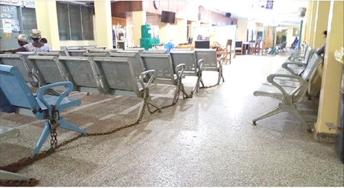 The OPD of Tema General Hospital was empty with no activities during the visit of the Daily Graphic