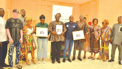 Some officials of GAYO present at the event displaying copies of the launched Period Health Empowerment Guide Some officials of GAYO present at the event displaying copies of the launched Period Health Empowerment Guide