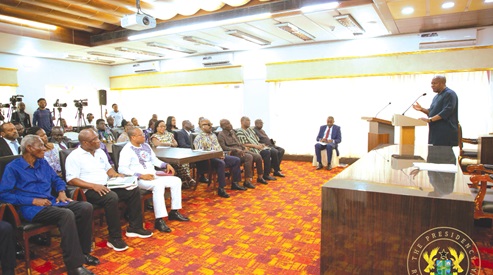 President John Mahama addressing the leadership of GNAT at the Jubilee House President John Mahama addressing the leadership of GNAT at the Jubilee House