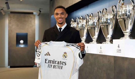 Trent Alexander-Arnold was unveiled as a Real Madrid player on Thursday, signing a six-year contract Trent Alexander-Arnold was unveiled as a Real Madrid player on Thursday, signing a six-year contract
