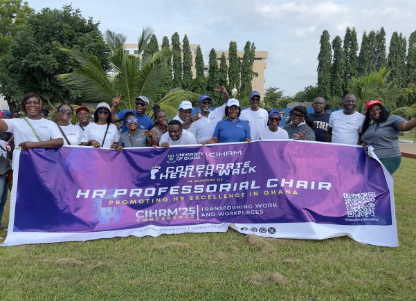 UGBS and CIHRM organize corporate health walk to support Ghana’s first HRM Professorial Chair
