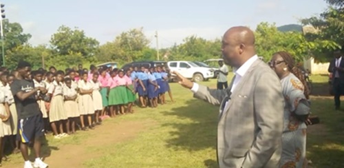 Thomas Ampem Nyarko (right), Deputy Minister of Finance, addressing the candidates at one of the centres. Thomas Ampem Nyarko (right), Deputy Minister of Finance, addressing the candidates at one of the centres.