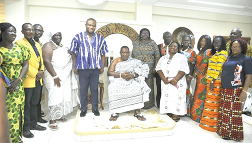Nii Ayi Bonte II (middle), with the management of Ghana Post Nii Ayi Bonte II (middle), with the management of Ghana Post