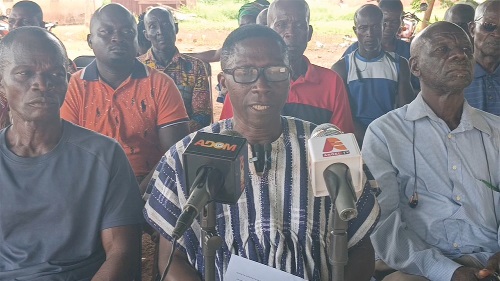 Nicholas Foso, Secretary of the Jaman South Concerned Cashew Farmers Association, addressing the conference Nicholas Foso, Secretary of the Jaman South Concerned Cashew Farmers Association, addressing the conference
