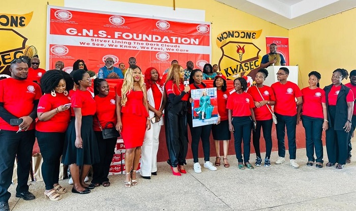  Members of the GNS Foundation after a sickle cell awareness campaign at Kwabenya Senior High School to mark World Sickle Cell Day.