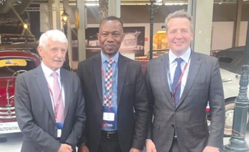 Anane Agyei (middle), Executive Director , BIRDD. With him are Mikulás Dzurinda (left), President of the Wilfried Martens Centre for European Studies and former Prime Minister of Slovakia (1998–2006), and Stephen Harper (right), Chairman, IDU and 22nd Prime Minister of Canada, during the forum 