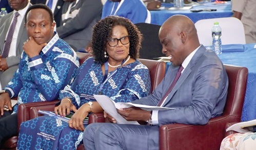 Florence Hutchful (middle), President, Chartered Institute of Human Resource Management, interacting with Haruna Iddrisu (right), Minister of Education, during the CIHRM conference. Picture: ELVIS NII NOI DOWUONA Florence Hutchful (middle), President, Chartered Institute of Human Resource Management, interacting with Haruna Iddrisu (right), Minister of Education, during the CIHRM conference. Picture: ELVIS NII NOI DOWUONA