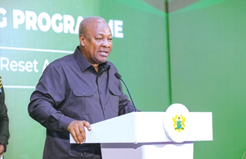 President John Mahama speaking at the ceremony President John Mahama speaking at the ceremony