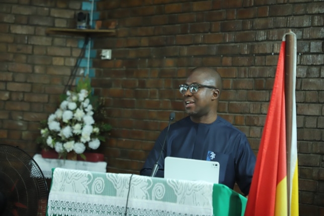Kwesi Afreh Biney, Director-General, SSNIT speaking at the passing-out ceremony of the Ridge Church School Class of 2025 Picture: EDNA SALVO KOTEY Kwesi Afreh Biney, Director-General, SSNIT speaking at the passing-out ceremony of the Ridge Church School Class of 2025 Picture: EDNA SALVO KOTEY